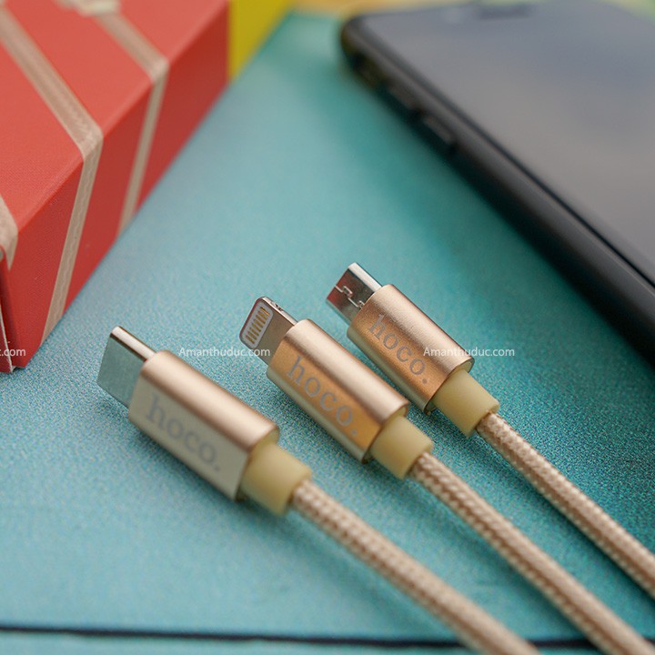 Cáp Sạc Hoco X2 3 Đầu ,Micro Usb,Type C-Dùng Với Mọi Thiết Bị ĐT Androi IPtablet táo