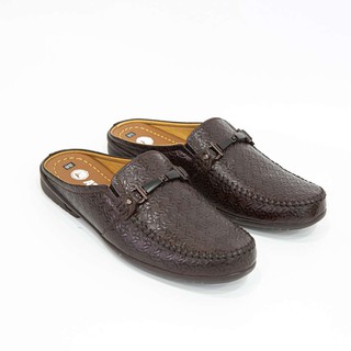 Giày Sabo Nam ATTOM Da Bò Cao Cấp Dập Vân Nổi Đính Khóa Ngang - MSP : AM20160