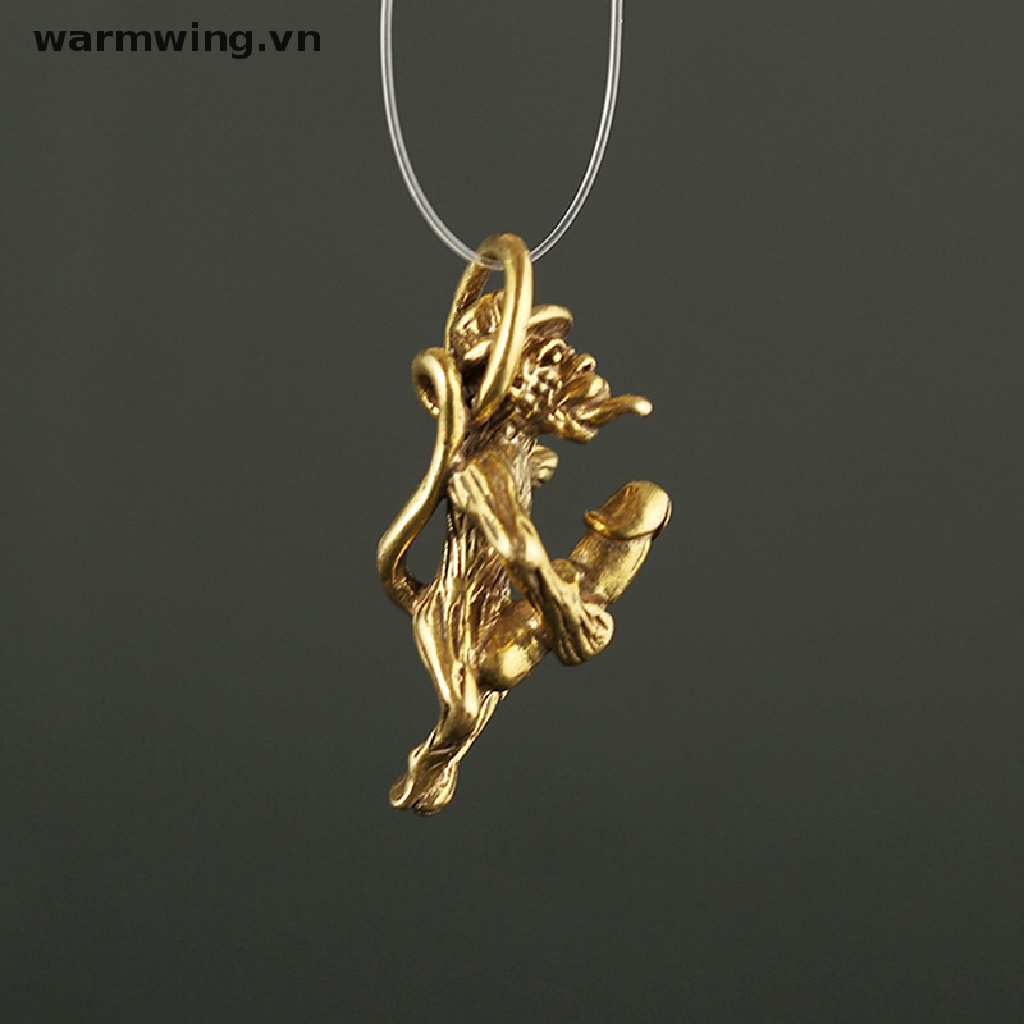 Móc Khóa Hình Chú Khỉ Hồng Bằng Đồng Thau Dễ Thương