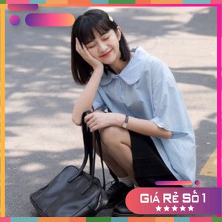 Áo kiểu hàn quốc A002, áo kiểu cổ sen nhỏ dáng babydoll trơn hai màu ngọt ngào dohuongchuyensile