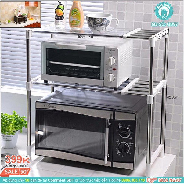 Kệ Để Lò Vi Sóng 2 Tầng Đa Năng | BigBuy360 - bigbuy360.vn