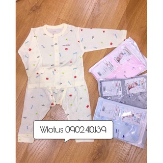 Bộ dài tay thun lạnh sợi tre sơ sinh đáp đũng Nous Baby đến 1 tuổi chinh hãng. chất vải siêu mềm mát