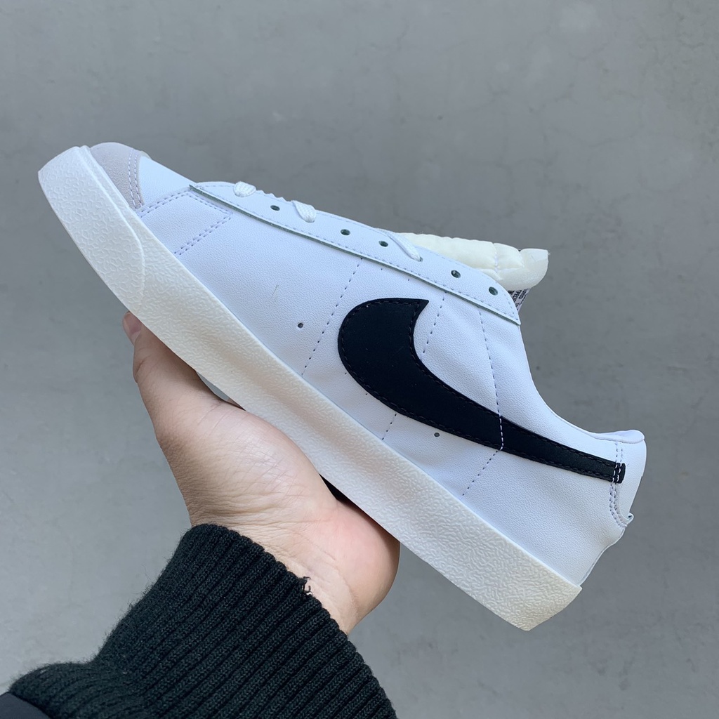 Giày Sneaker Blazer Đen Trắng Cổ Thấp Nam Nữ, Giày Thể Thao Blazer low 77 Vintage White Black - NT STORE SNEAKER