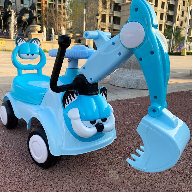 Bán trước✒❧Tik Tok Children’s Car máy xúc trẻ em ô tô đồ chơi có thể đi bốn bánh Xe Niuniu nhạc