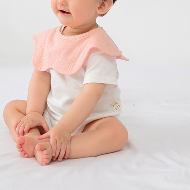 Yếm Ăn Cotton Mềm Mại Xoay 360 Độ In Họa Tiết Hoa Xinh Xắn Cho Bé