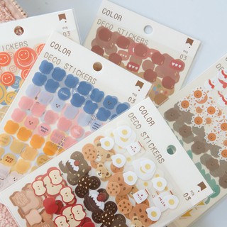 Set sticker chấm tròn, bông hoa, con gấu xinh xắn dùng để trang trí đồ dùng, tập vở Cuahangso24