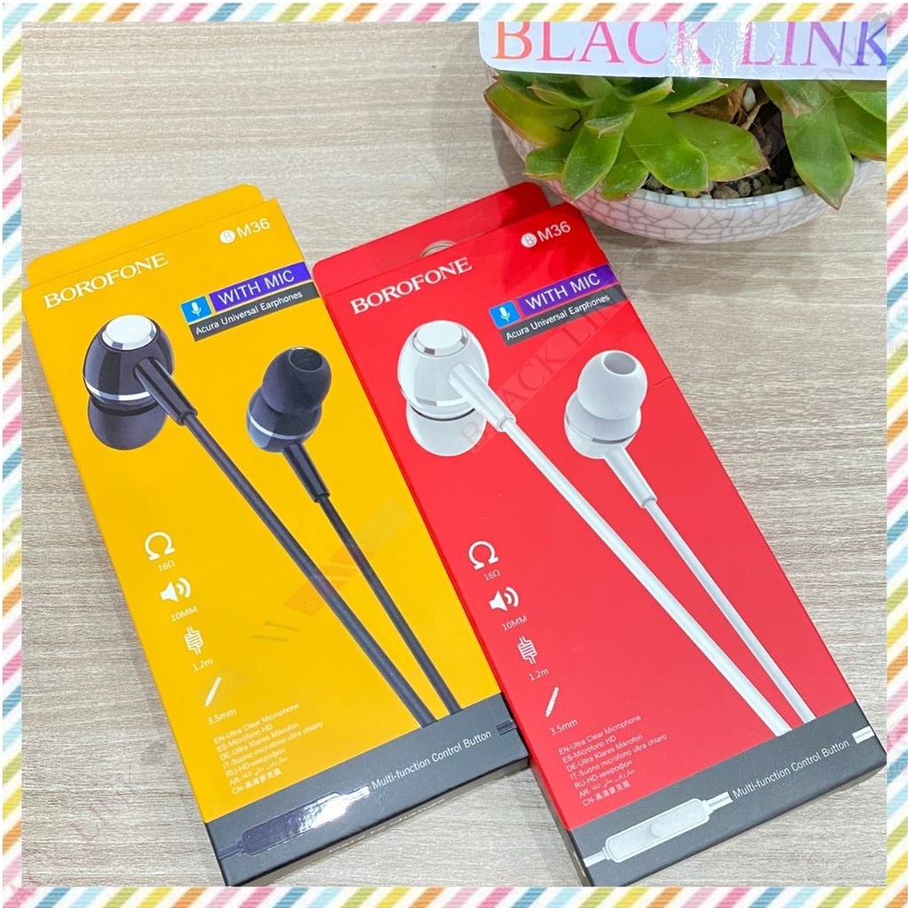 Tai Nghe Chính Hãng BOROFONE BM36 Có Micro Jack 3.5mm Bass Mạnh Nhét Tai Chống Ồn In Ear Chơi Game Nghe Nhạc Đàm Thoại