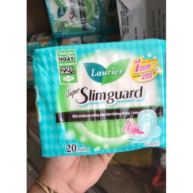 Băng vệ sinh hàng cao cấp 22.5mm Laurier Super Slimguard ban ngày siêu mỏng cánh (20 miếng )