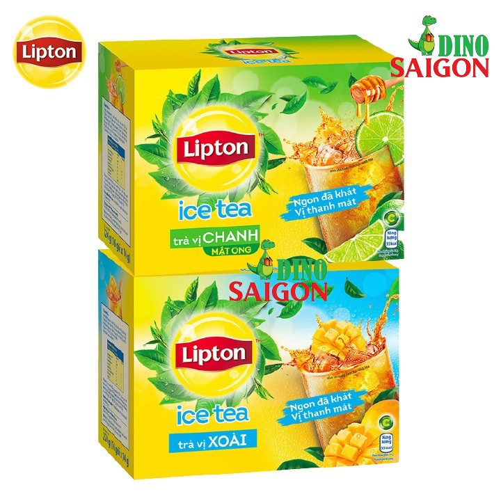 Combo 2 Hộp Trà Lipton Ice Tea vị Chanh Mật Ong và vị Xoài