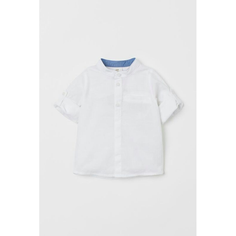 Sơ mi cổ trụ săn sale HM H&amp;M UK sz 6-9m, 1.5-2y chính hãng