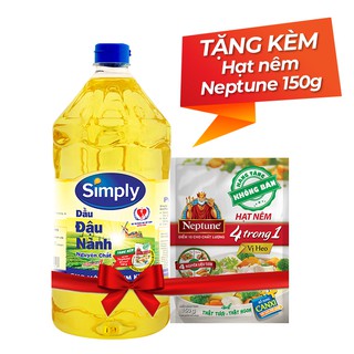 [Combo mua dầu ăn tặng hạt nêm] Dầu đậu nành Simply 2L được tặng 1 gói Hạt Nêm 4 trong 1 - Vị Heo 150g