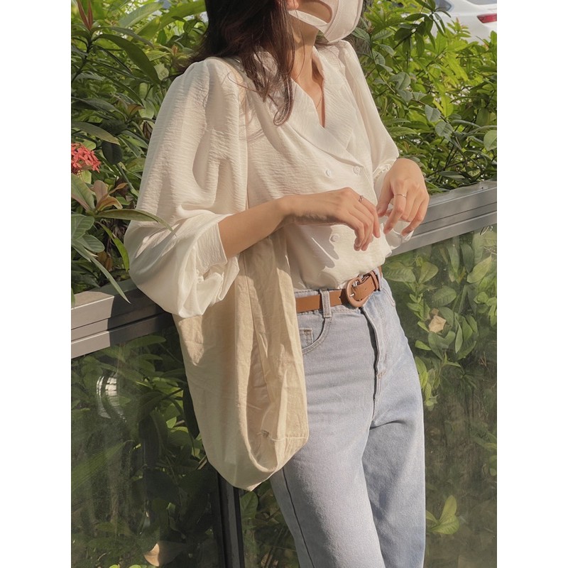 [Mã WASKT304 giảm 15% tối đa 30K đơn 99K] áo somi Audrey cổ vest 8636