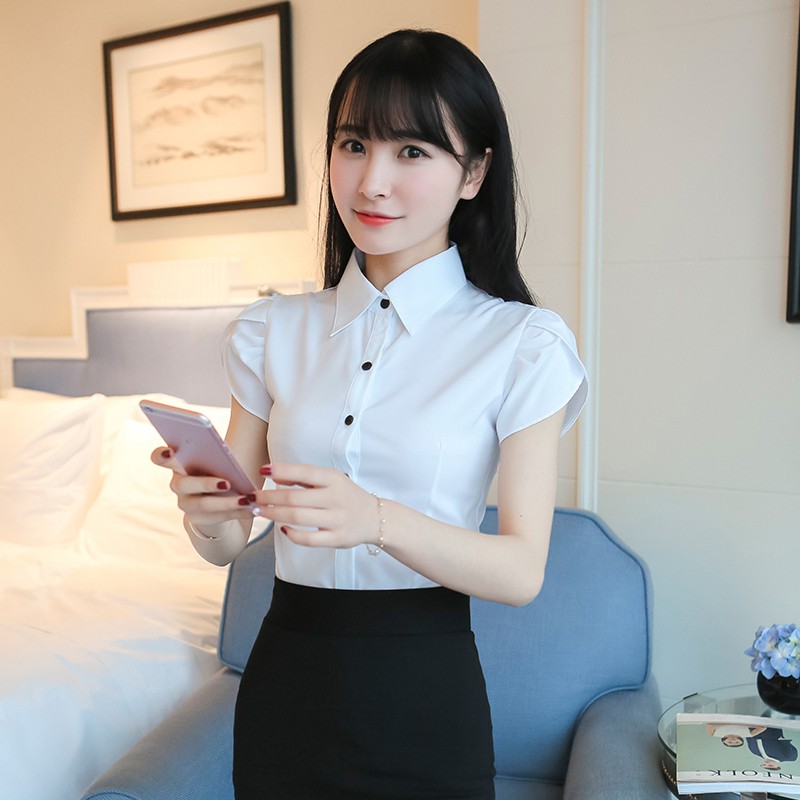 Áo sơ mi nữ công sở, vải mịn đẹp chống nhăn tay bup sen xinh xắn sm152