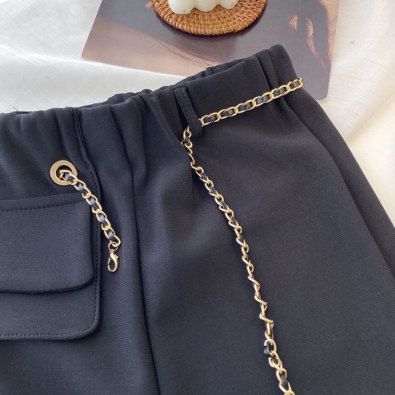 Quần Nữ Ống Loe Xẻ Tà Lưng Thun Phong Cách Mới