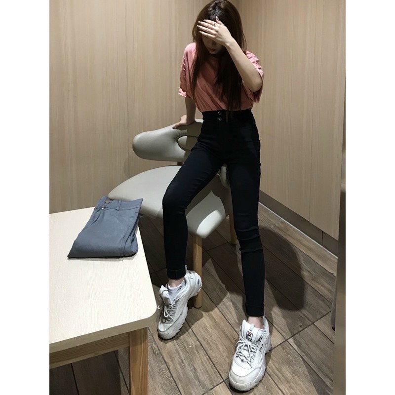 Quần Bò Nữ Giấy Hai Cúc Cạp Cao | BigBuy360 - bigbuy360.vn