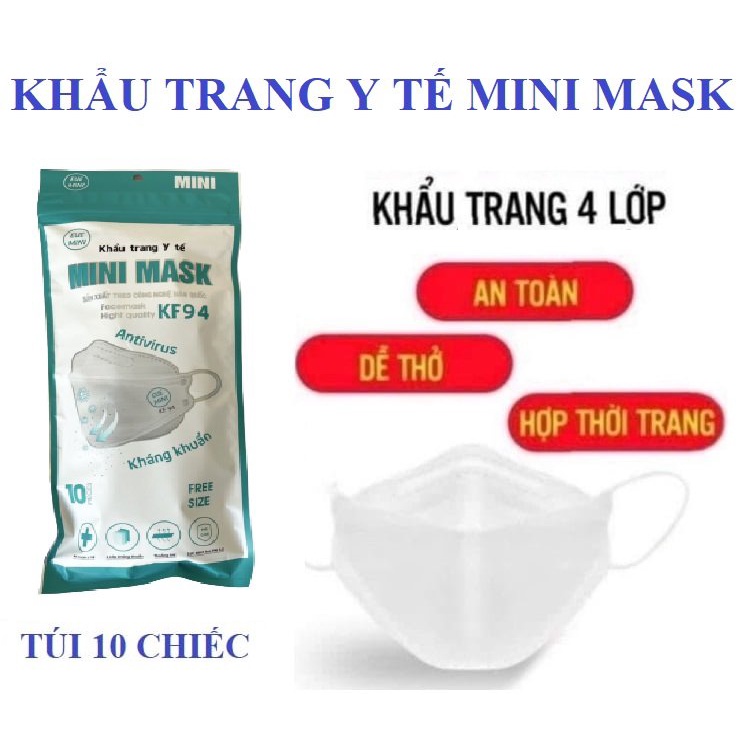 Khẩu trang kf94 mini mask, thùng khẩu trang y tế chính hãng kháng khuẩn 300 chiếc.