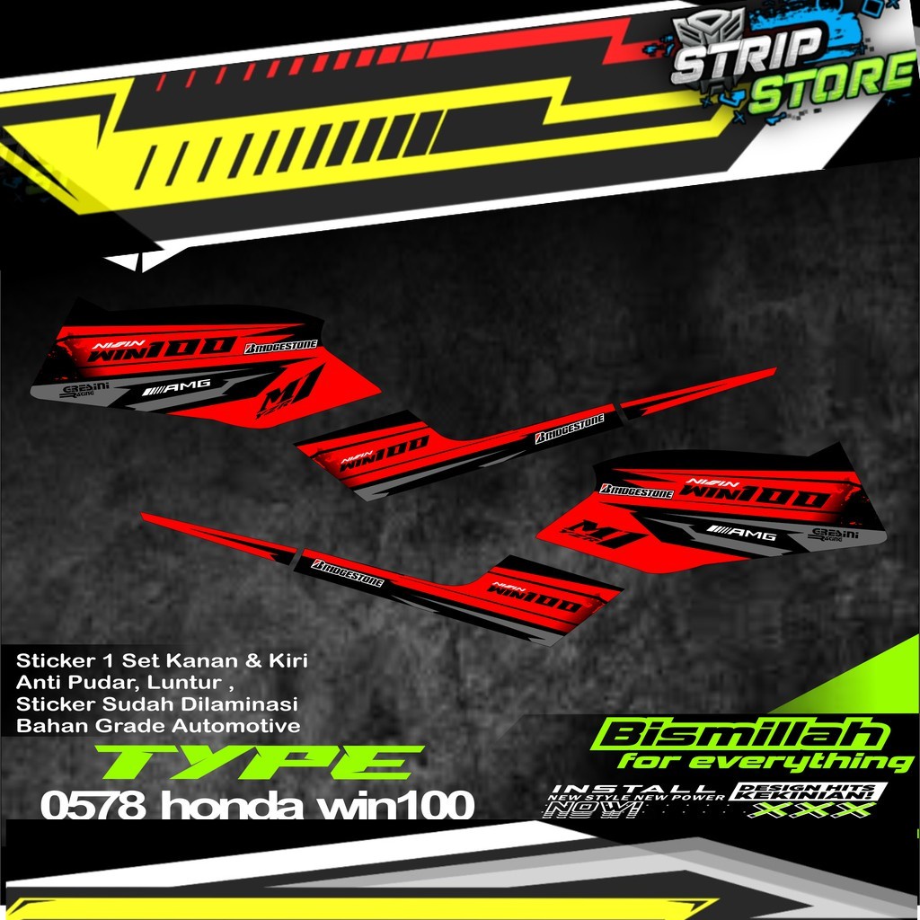 Miếng Dán Trang Trí Xe Hơi Honda Win 100 Bsd 0578