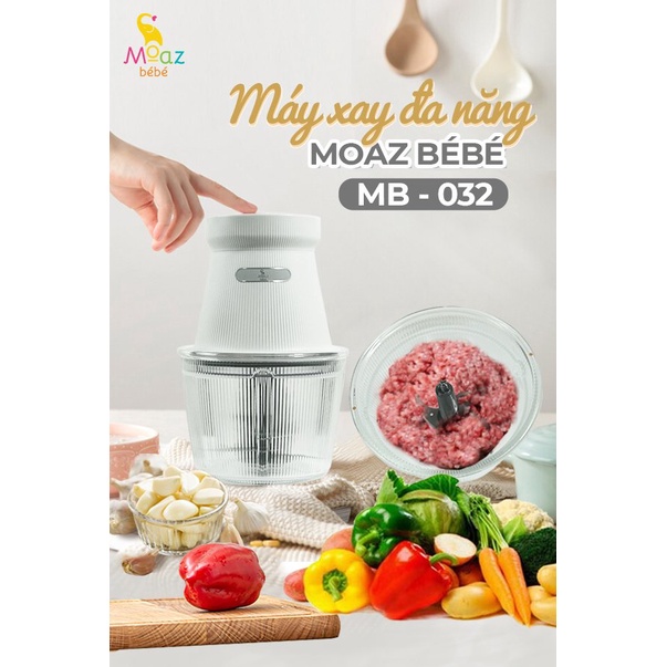 Máy xay đa năng Moaz Bébé MB032, Máy xay mini ăn dặm cho bé 1000ml Monnie Kids