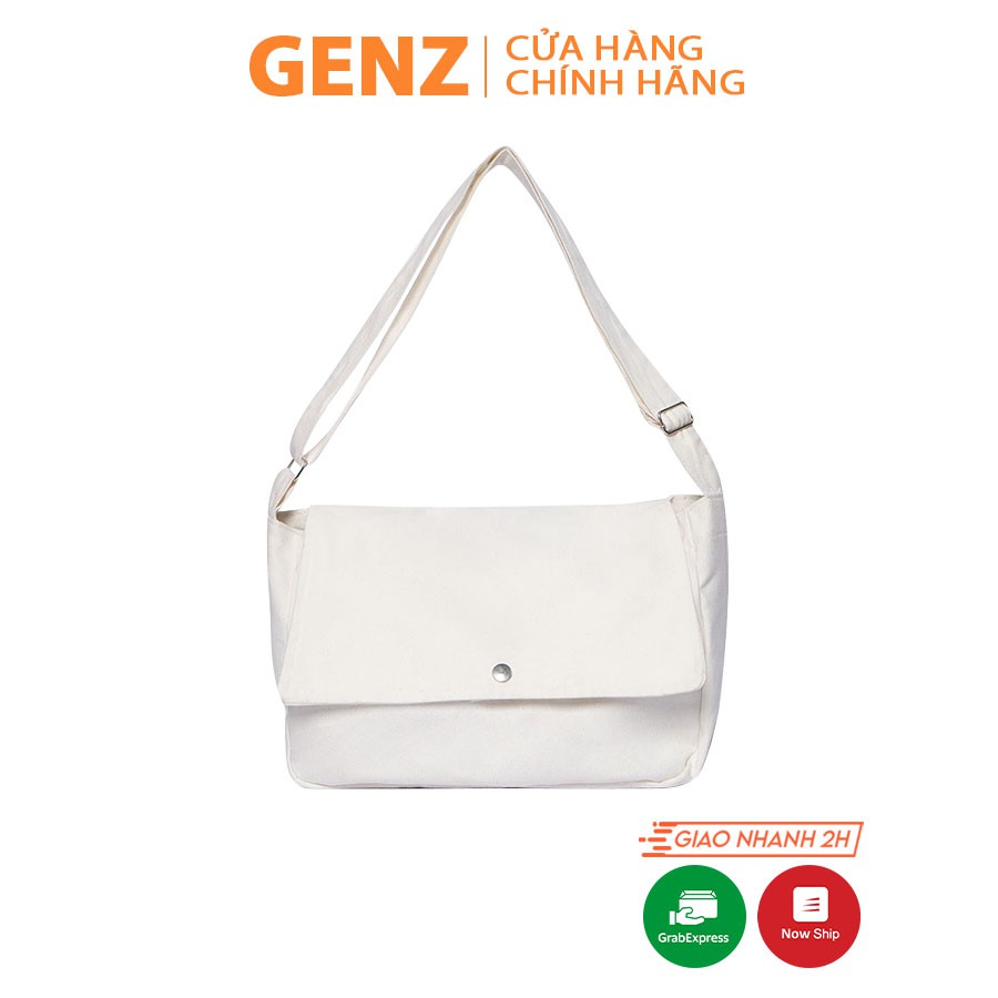 Túi đeo chéo GENZ vải canvas ulzzang unisex trơn, vải bố mộc không nhuộm hóa chất - ZB013 | BigBuy360 - bigbuy360.vn