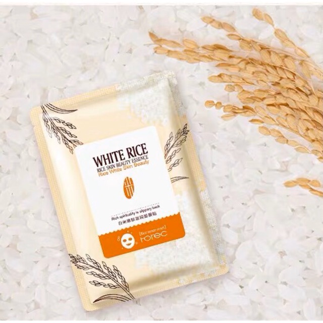 [RẺ VÔ ĐỊCH] Mặt nạ giấy dưỡng da mụn cấp ẩm thải độc Gạo Rorec White Rice Mask