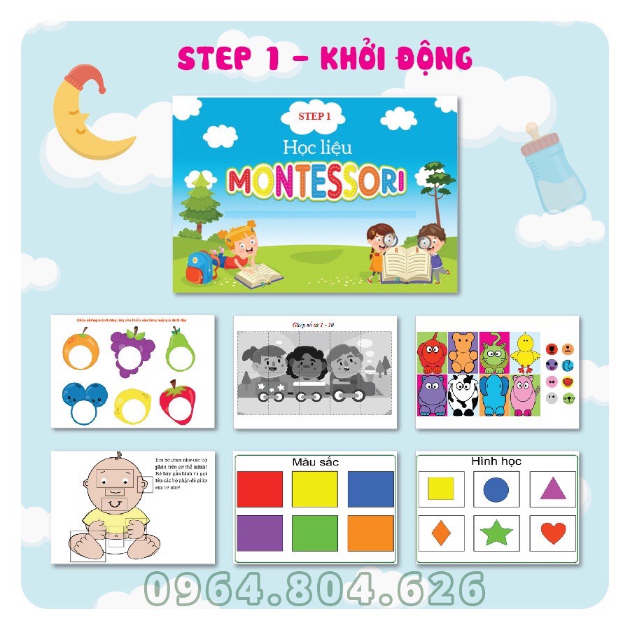 Đồ chơi giáo dục sớm giáo cụ montessori phát triển trí não cho trẻ sơ sinh kích thích thị giác bóc dán cho bé yêu 3045