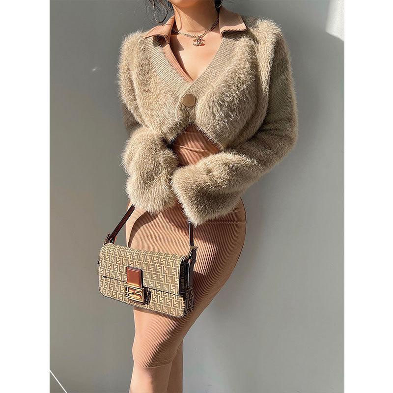 Áo Sweater Dệt Kim Dáng Rộng Thời Trang Thu Đông Ấm Áp