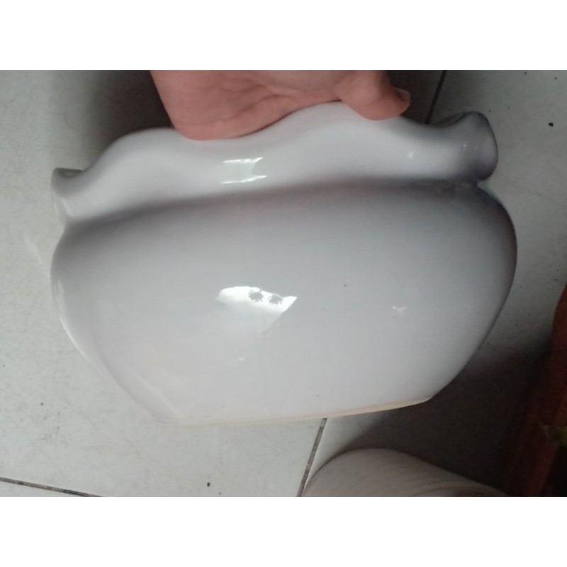 Chậu sứ trắng miệng bèo, KT: R23 x Cao14 x Đáy 14