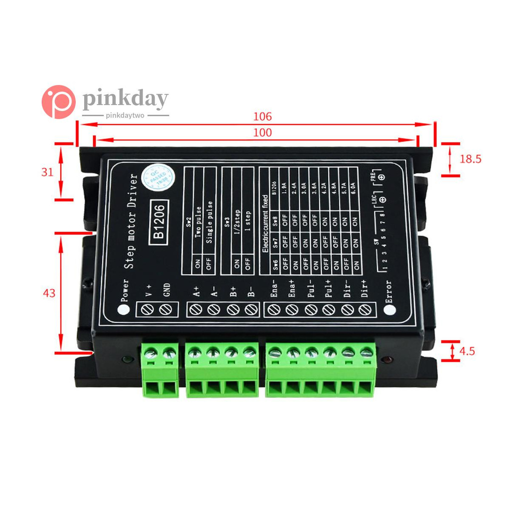 Ready in stock Aibecy B1206 Full/Half Step Driver 2-Phase Stepper Motor Driver Driving Voltage 20V-120VDC Current 6A