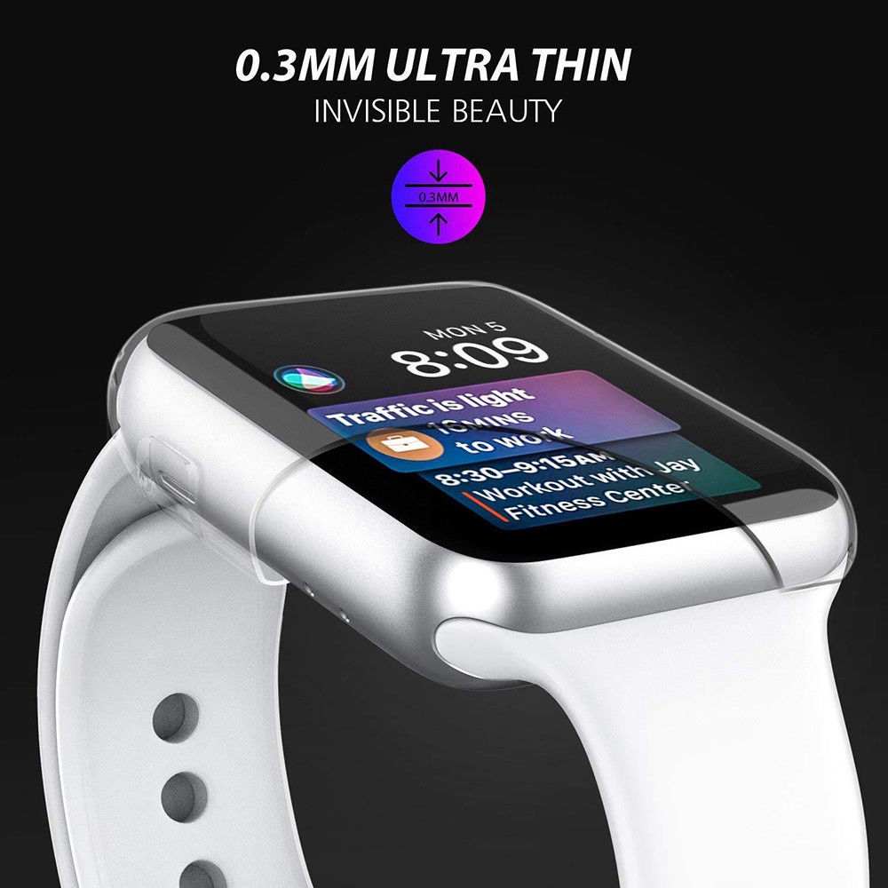 Ốp bọc mặt đồng hồ Apple iWatch 40mm/44mm từ chất liệu TPU trong suốt