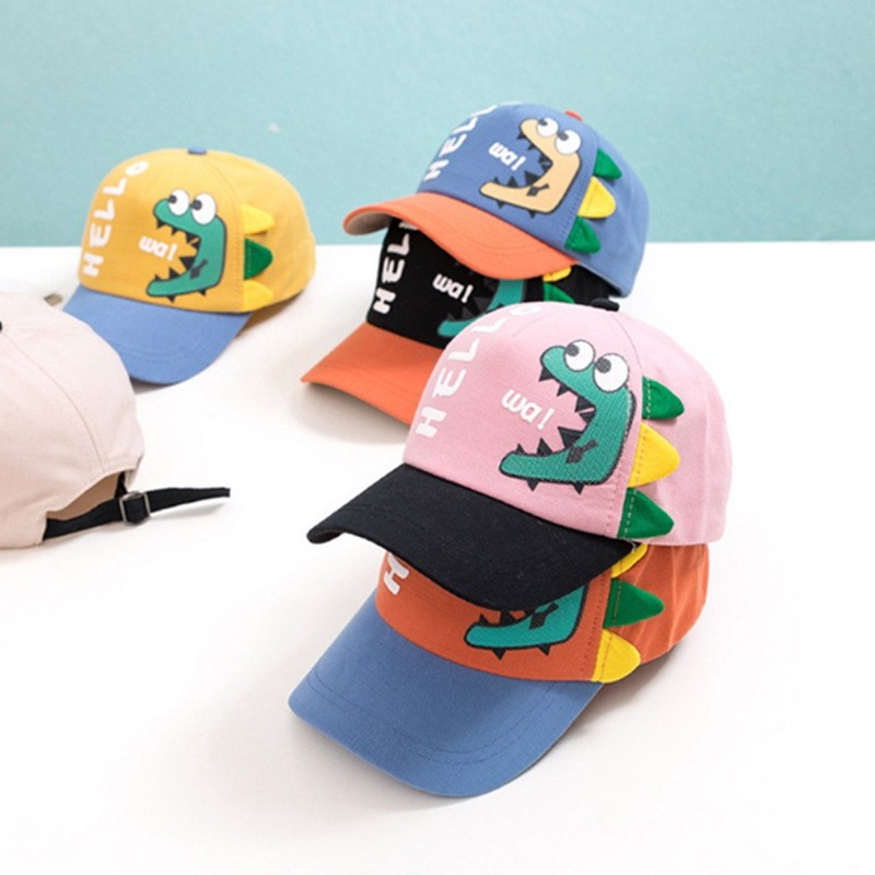 Cartoon dinosaur kids caps children's baseball caps spring and autumn boys baby sun hats little boys sun hats