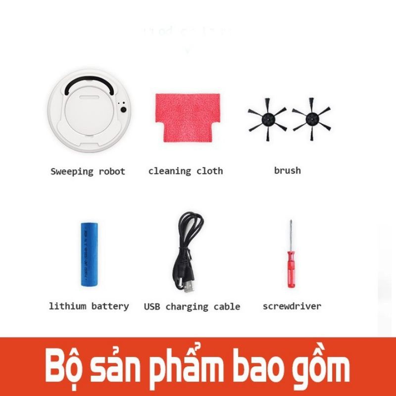 Robot hút bụi lau nhà Bowai - Công nghệ AI mới 2021 tự động thông minh sạc pin USB VC26 [CEC Store]