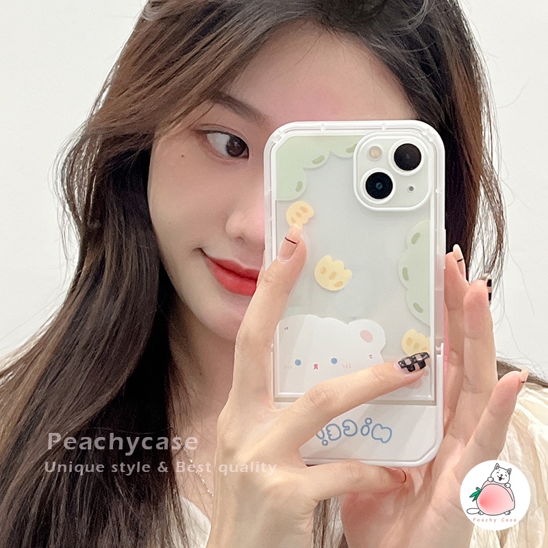 Ốp Điện Thoại TPU Mềm Họa Tiết Gấu/Hoa Dễ Thương Có Giá Đỡ Gấp Gọn Cho iPhone 13 12 Pro Max 11 Xr Xs Max X