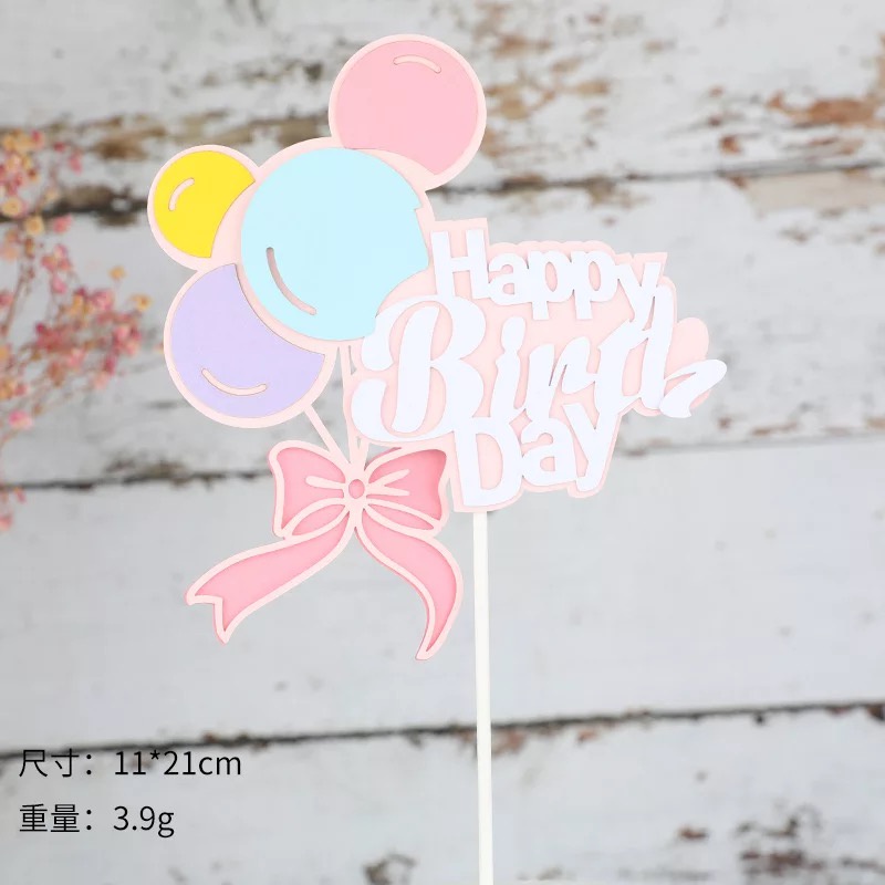 Thẻ Giấy In Chữ Happy Birthday Nhiều Màu Trang Trí Bánh Kem Sinh Nhật