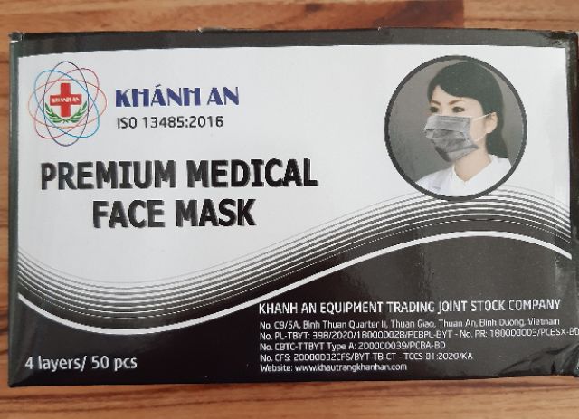 ✅ KHẨU TRANG Y TẾ 4 LỚP KHÁNH AN (Hộp 50 cái )