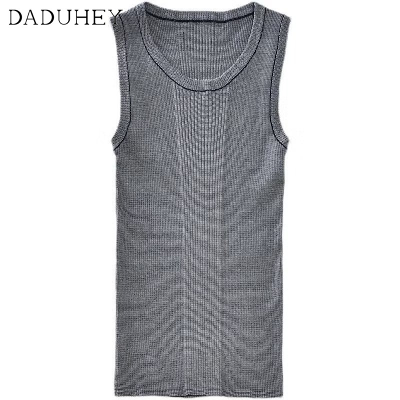 Áo nam sát nách dệt kim slim fit phong cách vintage Mỹ