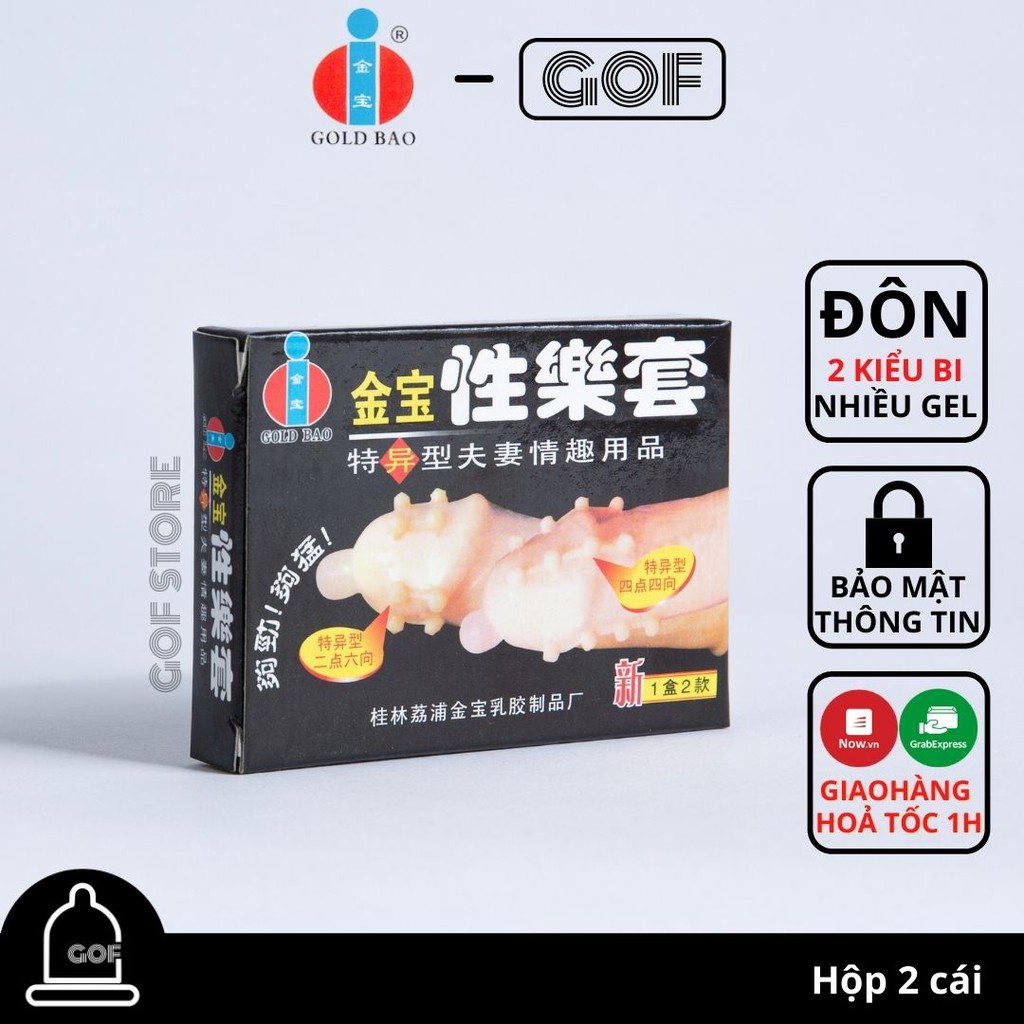 Bao cao su bi lớn Gold Bao bi tăng kích thước Hộp 2C– GoF