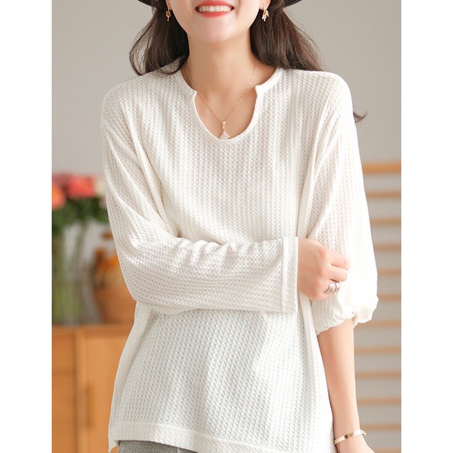Áo Tổ Ong Hàn Quốc, Dáng Basic, Freesize, Chất Liệu Đẹp, Có Quà Tặng Kèm