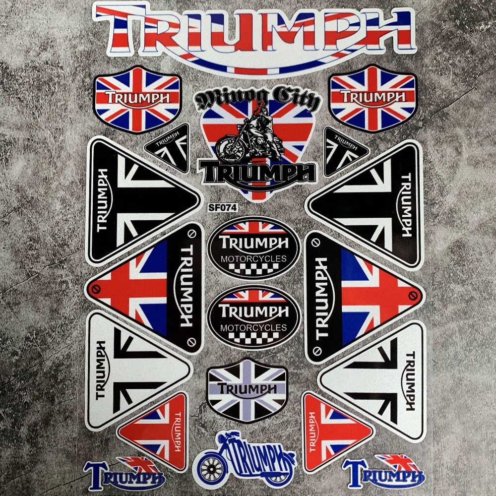 Miếng Đề Can Triumph Dán Trang Trí Mũ Bảo Hiểm Xe Mô Tô Chống Thấm Nước Chống Nắng