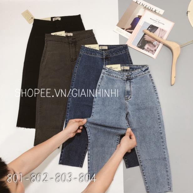 Quần bò ngố ôm sáng lửng trơn vải jean co giãn QN1967 - NhiNhi Shop ❣️