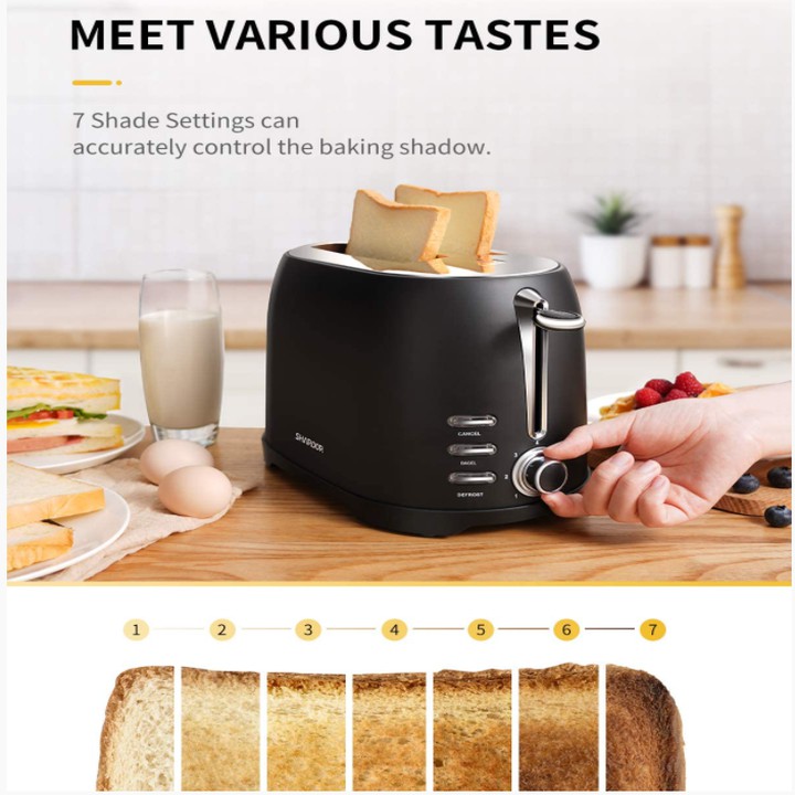Máy nướng bánh mì thương hiệu Shardor TS515B-ELF - Công suất: 800W - Kích thước: 30x20x15cm