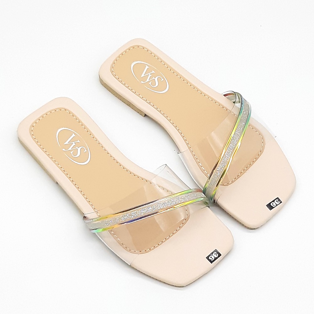 Dép lê bệt nữ quai ngang trong phối quai kim tuyến 7 màu thời trang VYS TA6751 (Nhiều màu)