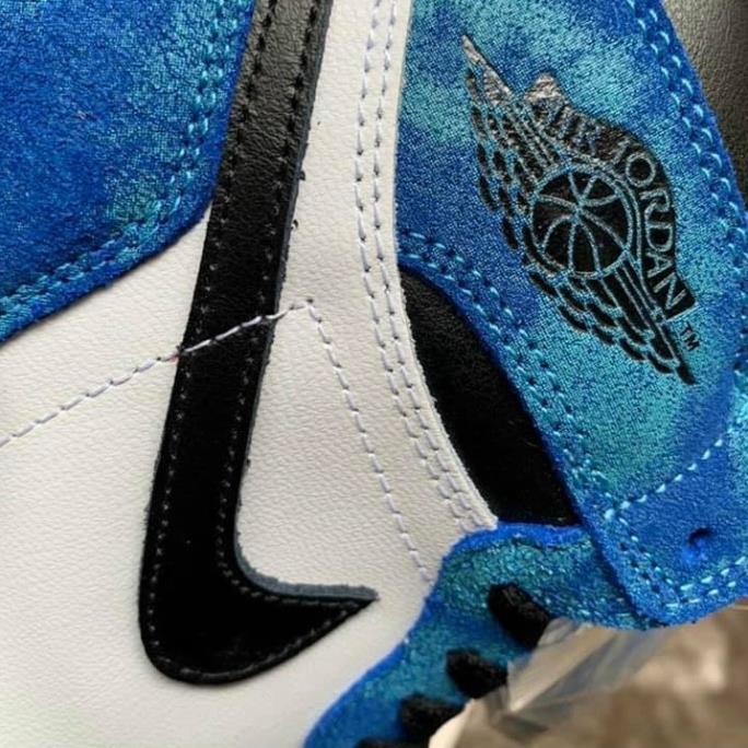 Giày thể thao Air Jordan xanh loang nước biển cổ cao, Giày JD1 tie dye cao cổ nam nữ siêu hot Full Box Bill + tặng dây
