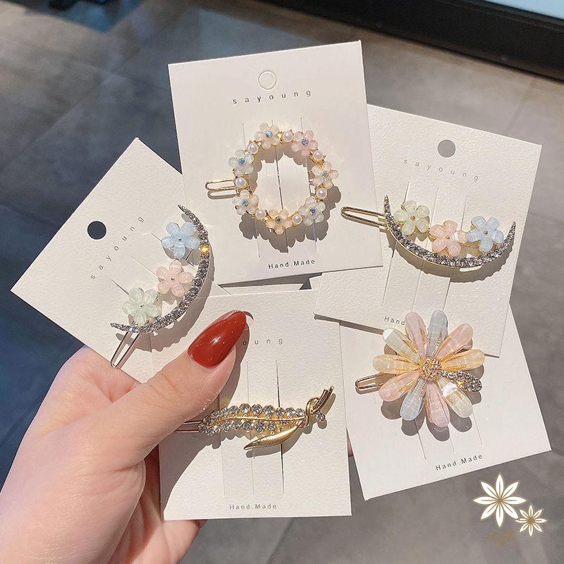 Kẹp Tóc Hợp Kim Hình Cánh Hoa Nhiều Màu Sắc Thời Trang 2021 Kiểu Dáng Dễ Thương