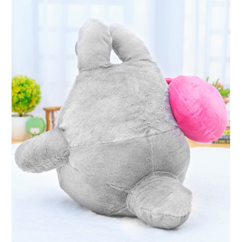 GẤU BÔNG MÈO TOTORO CẦM TÚI HỒNG (40 CM) GB56 (XÁM TRẮNG)