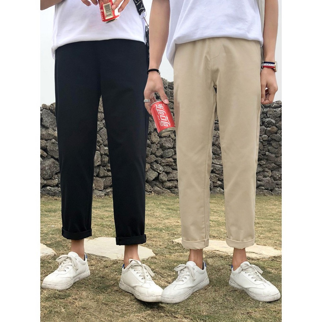 Quần Baggy Nam Nữ KAKI TILAA FAHISON Ống Suông Unisex - Kiểu quần kaki nam nữ thun 2 màu đen và be QB02