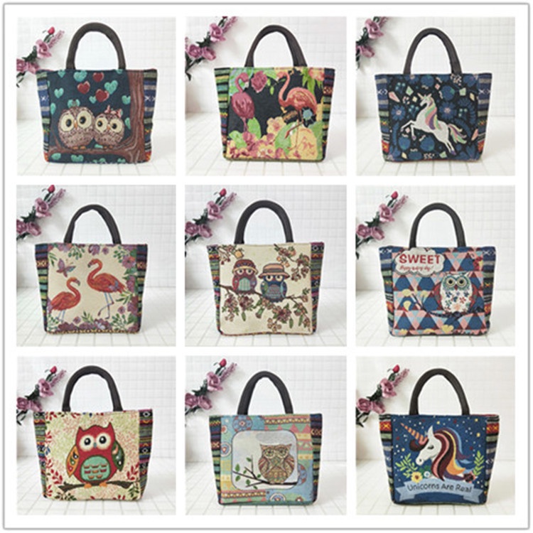 Túi Xách Tay Thời Trang Chất Liệu Vải, Phong Cách Cổ Điển, Làn Đeo Tay Phụ Nữ Cổ Kiểu Dáng Đơn Giản 2N006-2 Ngân Shop