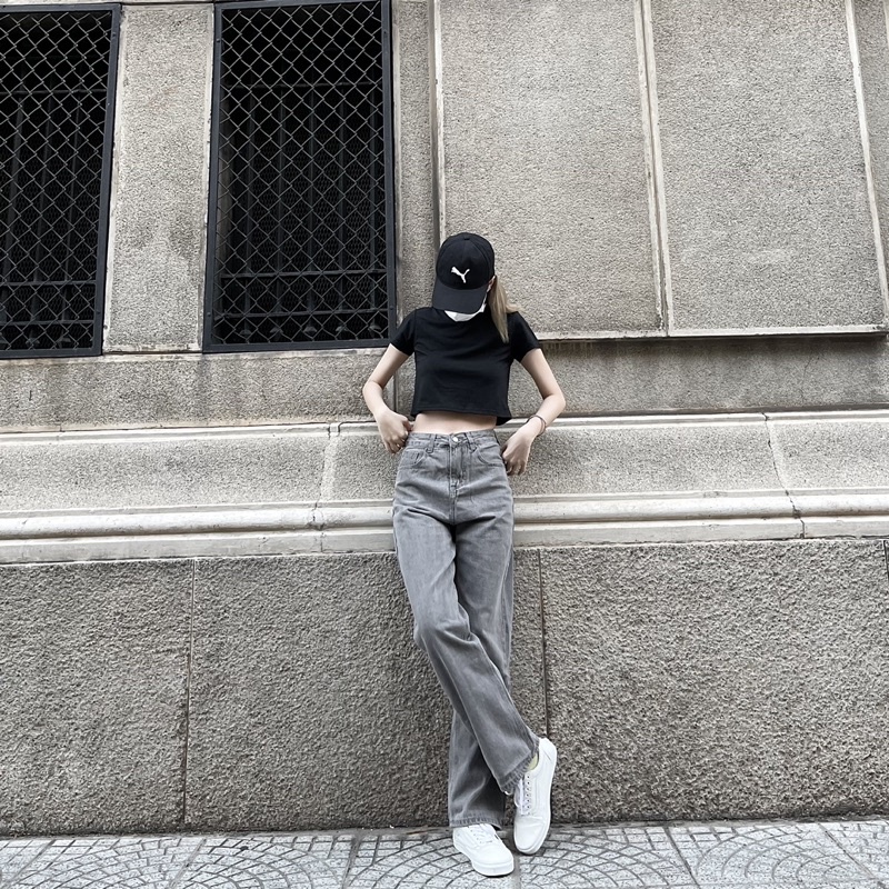 QUẦN JEANS ỐNG SUÔNG MÀU XÁM 5125 janetclothingjean