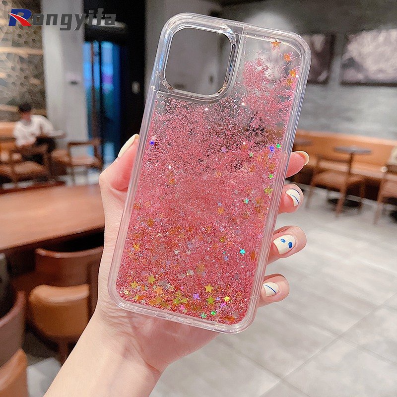 Ốp Điện Thoại Mềm Phối Kim Tuyến Nước Cho Realme C15 C12 C25 C25S C11 2020 5 6 Pro C17 7i 5 5i 5s C3 6i
