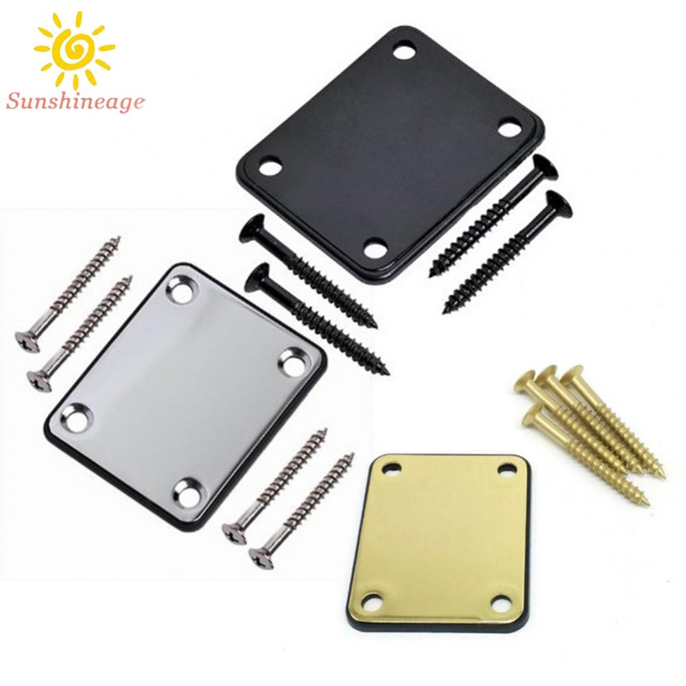 SUNAGE- ~Electric Guitar Neck Joint Plate Backing Black Connect Plate Practical【SUNAGE-HOT Fashion】