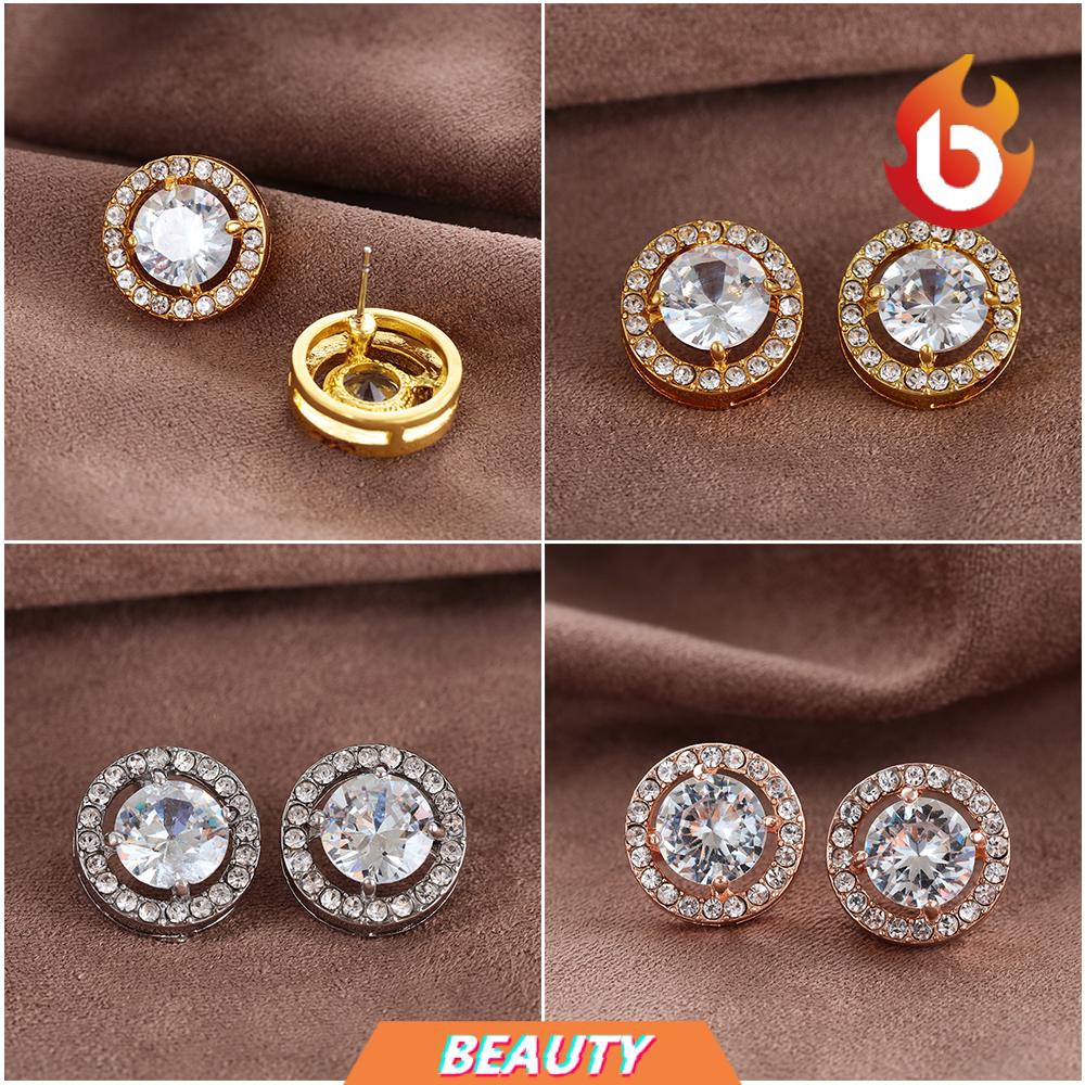 Khuyên tai đính đá zircon lấp lánh cho nam và nữ